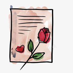 水彩玫瑰信纸矢量图素材