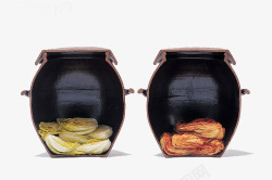 腌制辣白菜韩式剖面的泡菜罐子高清图片