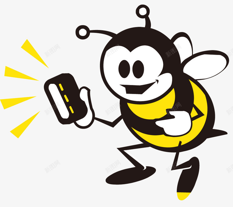开心的蜜蜂矢量图ai免抠素材_88icon https://88icon.com 开心 蜜蜂 黄色 矢量图