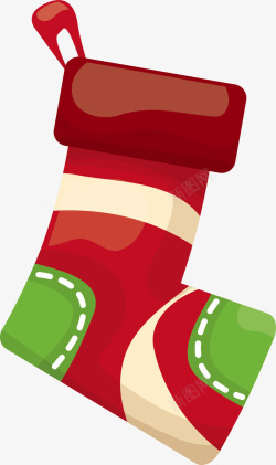红色简约圣诞袜素材