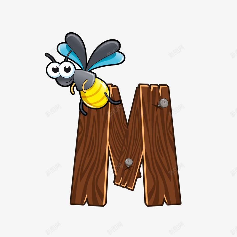 卡通可爱字母动物矢量图eps免抠素材_88icon https://88icon.com 卡通 卡通字母M 卡通的 可爱 可爱的 蜜蜂 矢量图
