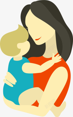 母亲节卡通母抱婴3素材