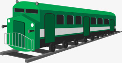 绿色卡通小火车图素材