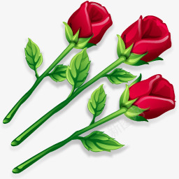 玫瑰三只红玫瑰图标图标