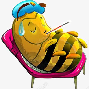 卡通抽象蜜蜂发烧可爱卡通图标图标