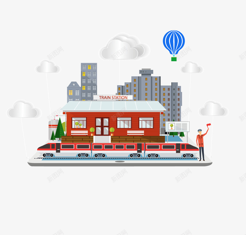 卡通图案火车房屋png免抠素材_88icon https://88icon.com 卡通图案 房屋 火车