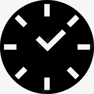 时钟的黑色圆形图标图标