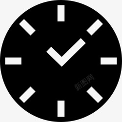 尖的图标时钟的黑色圆形图标高清图片