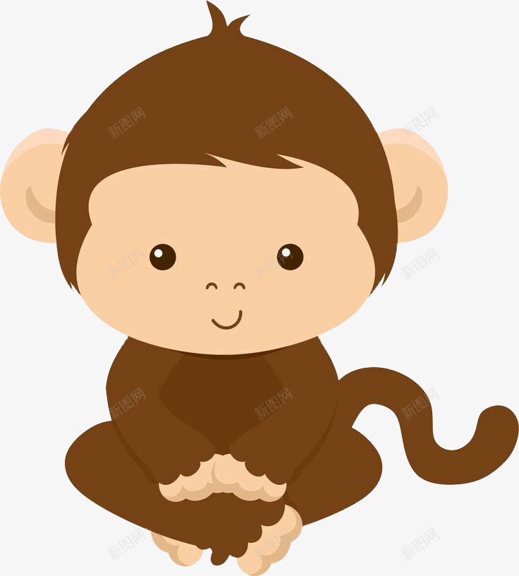可爱小猴子png免抠素材_88icon https://88icon.com 可爱 图案设计 小猴子 水彩 猴子
