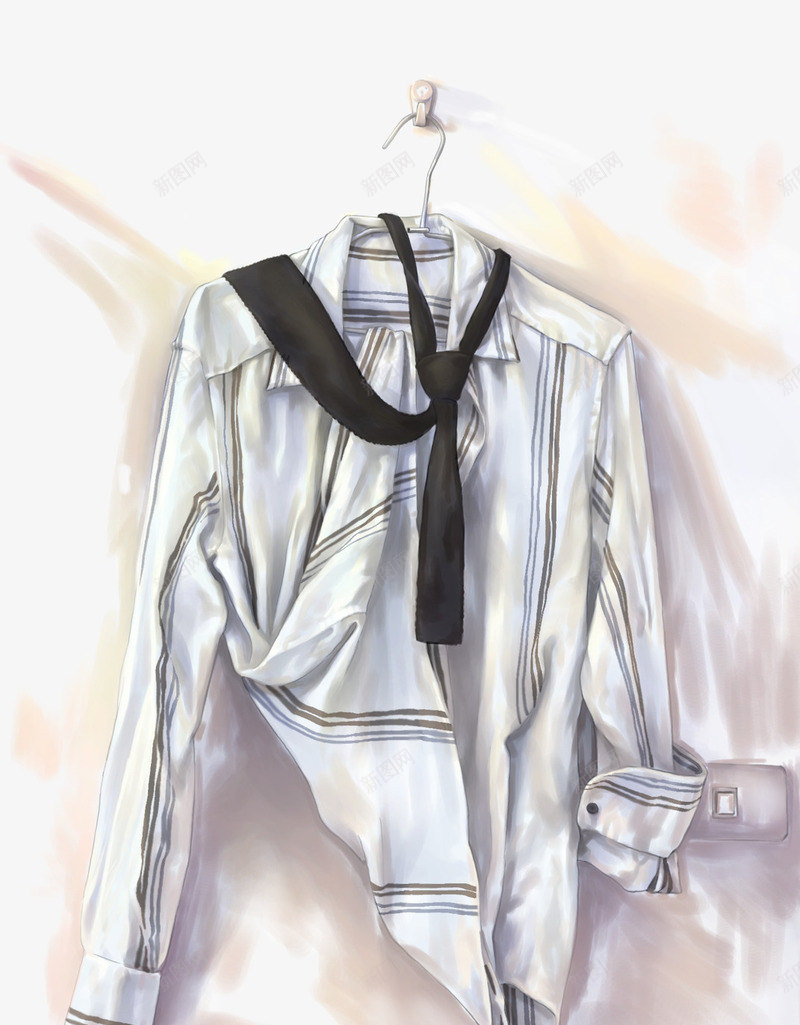 手绘素描衣服PSDpng免抠素材_88icon https://88icon.com PSD素材 素描 衣服 衬衣 领带