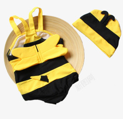 可爱小蜜蜂儿童泳衣素材