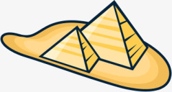沙漠金字塔手绘风格素材