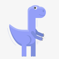 侏罗纪时期卡通蓝色的小恐龙矢量图高清图片