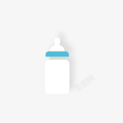 白蓝色奶瓶矢量图素材