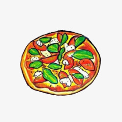 手绘披萨实物食物素材