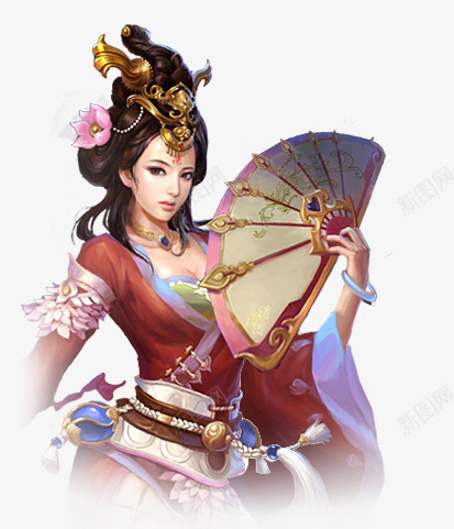 华丽执扇美女手绘古风png免抠素材_88icon https://88icon.com 华丽 古风 手绘 执扇 美女