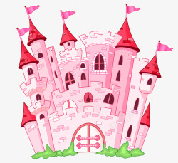 可爱粉色公主城堡素材