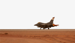 沙漠中的飞机跑道素材