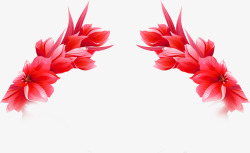 红色绽放花朵装饰素材