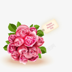 母亲节粉色玫瑰花束素材