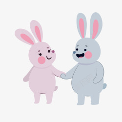 卡通兔子爱情动物矢量图素材