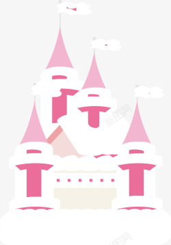 粉色城堡矢量图素材