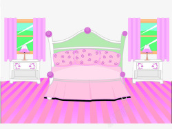 室内场景粉色地板卧室素材