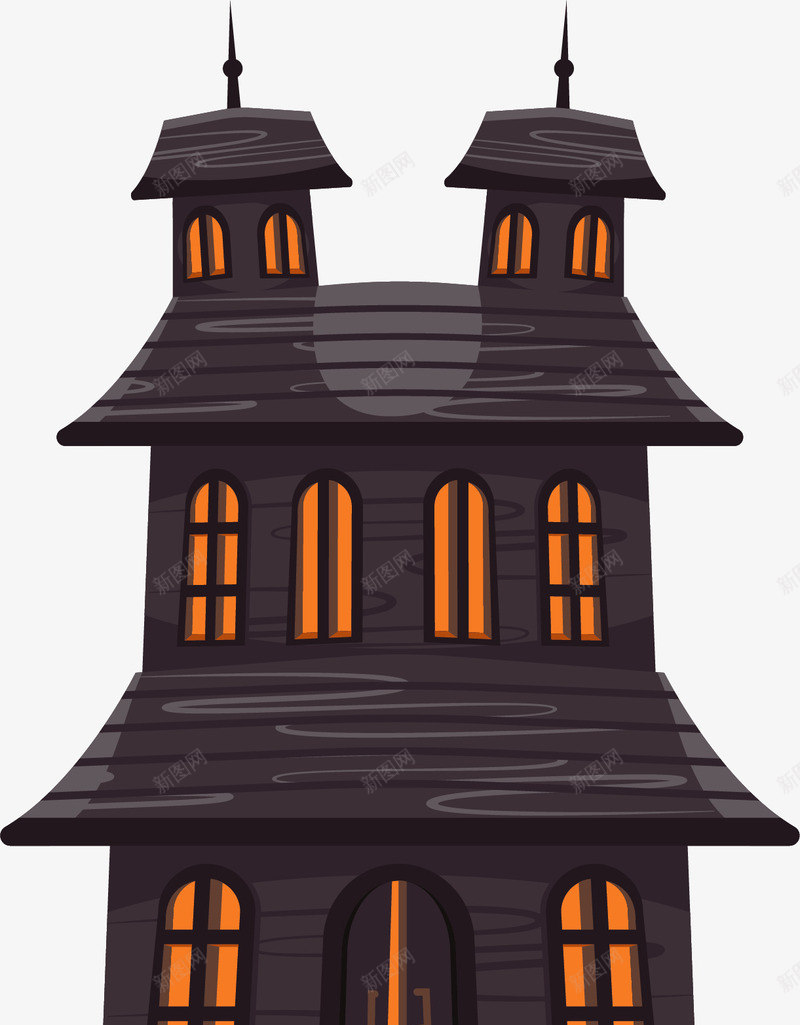 黑色恐怖万圣节鬼屋矢量图ai免抠素材_88icon https://88icon.com 万圣节 万圣节城堡 万圣节鬼屋 恐怖鬼屋 矢量png 鬼屋 矢量图