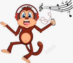 听音乐跳舞的猴子素材