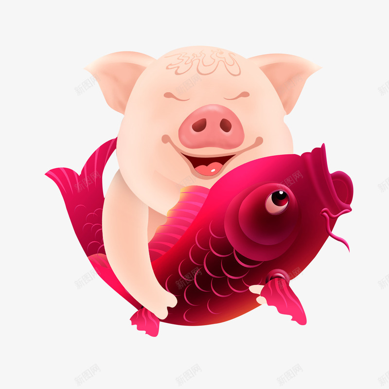 猪年大吉卡通新年可爱猪psd免抠素材_88icon https://88icon.com 卡通 卡通猪 可爱猪 新年 猪年大吉 猪年大吉卡通新年可爱猪 猪猪 骑着鱼的猪 鱼