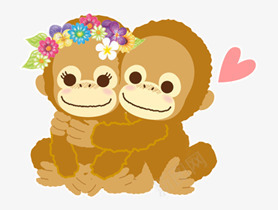 可爱元素猴子素描卡通可爱猴子图标图标