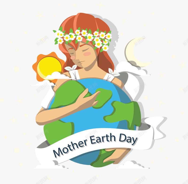 美丽抱着地球的母亲矢量图ai免抠素材_88icon https://88icon.com 世界地球日 地球 地球日 地球母亲 怀抱地球 矢量png 矢量图