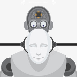 机器人大脑人工智能矢量图素材
