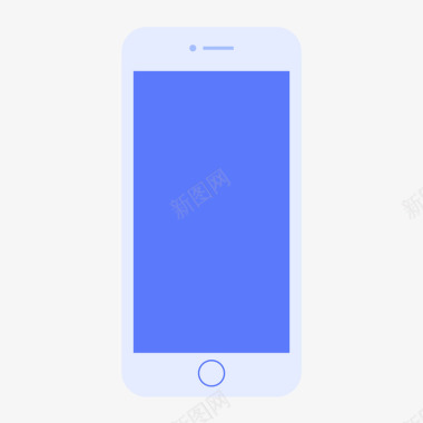 蓝色手机蓝色圆角手机科技元素矢量图图标图标