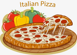 意大利手绘披萨素材