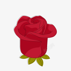 卡通红色玫瑰花素材