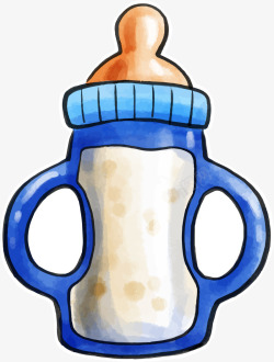 水彩笔画婴儿奶瓶素材