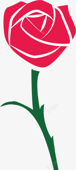 玫瑰芳香水彩红色玫瑰矢量图高清图片