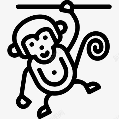 游乐场设施马戏团的猴子图标图标