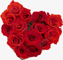 红玫瑰组成的爱心素材