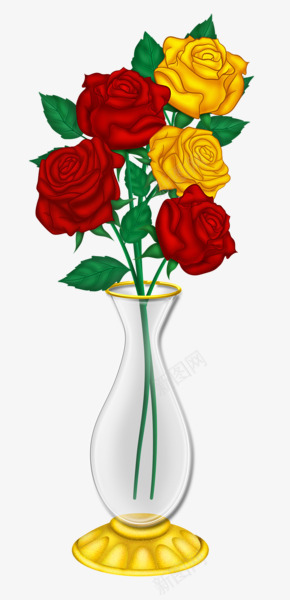 插满鲜花的花瓶png免抠素材_88icon https://88icon.com 红玫瑰 花瓶 鲜花