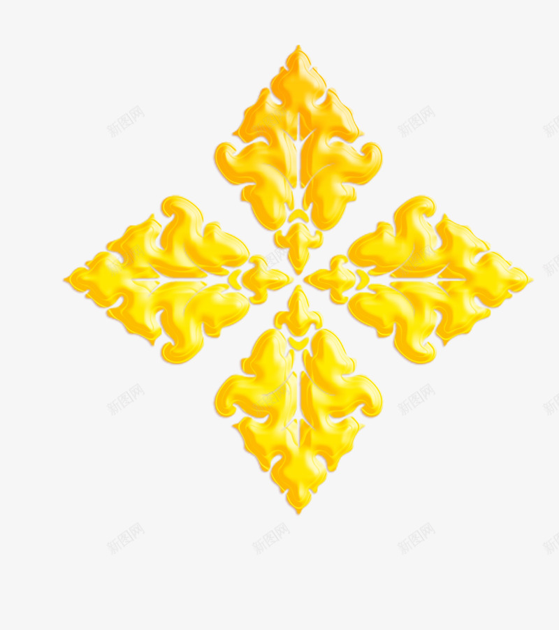 金黄色四边形花png免抠素材_88icon https://88icon.com png图形 png装饰 四边形 花朵 装饰 金黄色