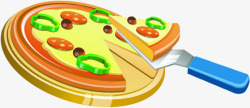 刀叉圆形披萨食物素材