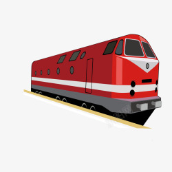 红色质感火车铁道矢量图素材