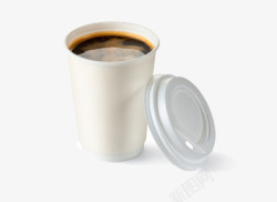 白塑料杯里的咖啡奶茶饮料素材