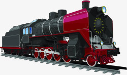 卡通插图蒸汽火车车厢素材