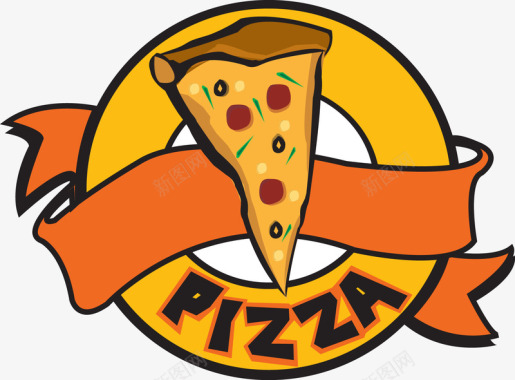 酒水logo手绘披萨图标图标