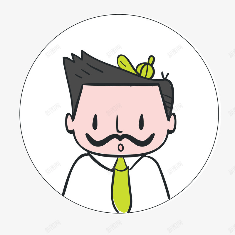 商务人士头像png免抠素材_88icon https://88icon.com 人物设计 卡通 商务人士 头像设计 绿色领带