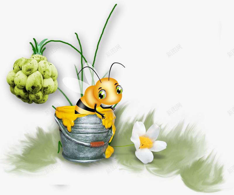 采蜜的小蜜蜂png免抠素材_88icon https://88icon.com 儿童 勤劳的小蜜蜂 卡通 小精灵 童话 蜜蜂 黄色