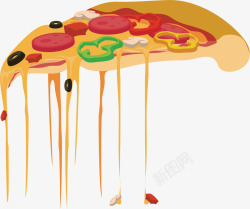 美味起司流汁的披萨矢量图高清图片